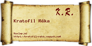 Kratofil Réka névjegykártya