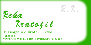 reka kratofil business card